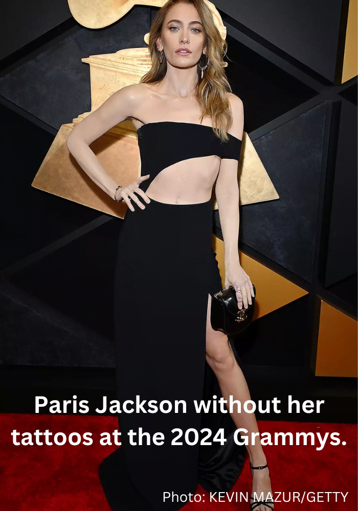 Michael Jackson's Kid: Paris Jackson without her tattoos at the 2024 Grammys
